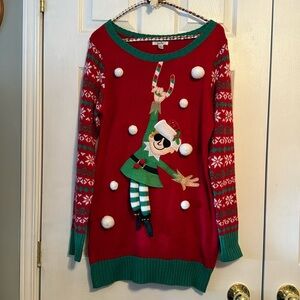 Festive Christmas Elf Ugly Christmas Sweater